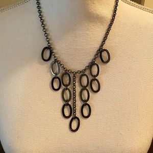 Joan Rivers Gun Metal Oval Chain Necklace